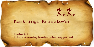 Kankrinyi Krisztofer névjegykártya